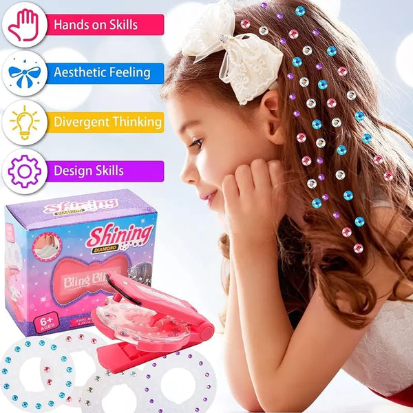 ماكينة "strass" ومجوهرات لتزيين شعر وأكسسوارات البنات