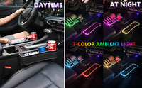 Organiseur de siège de voiture LED 7 couleurs avec chargeur rapide USB