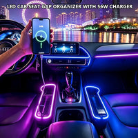 Organiseur de siège de voiture LED 7 couleurs avec chargeur rapide USB