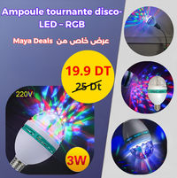 Ampoule tournante disco- LED – RGB – 3w – 220 v